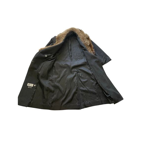 Vintage Fur Coat Paul Levy 100% Wool Gray Brow Large - Picture 8 of 13